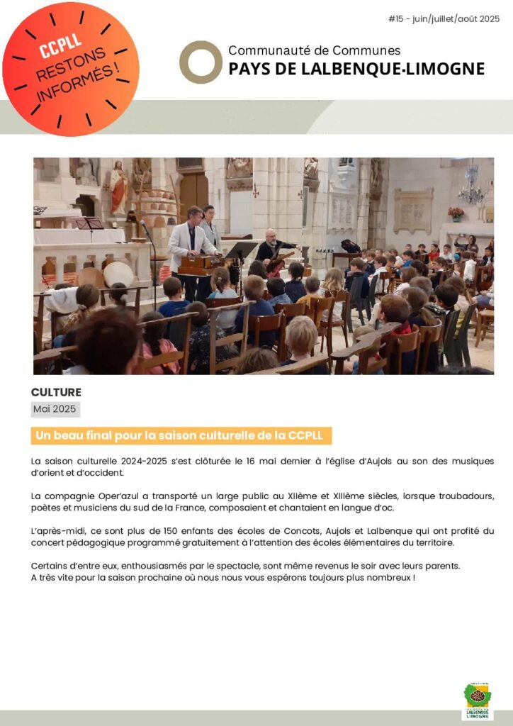 Image du document Newsletter CCPLL #15 juin-juillet-août 2025