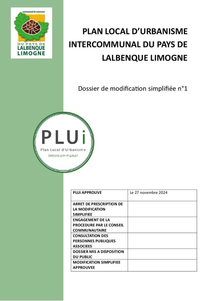 Image du document Dossier de modification simplifiée n°1 – Règlement écrit