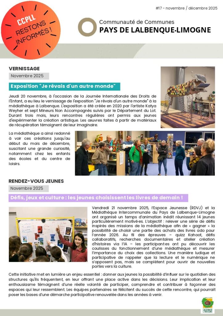 Image du document Newsletter CCPLL #17 novembre-décembre 2025
