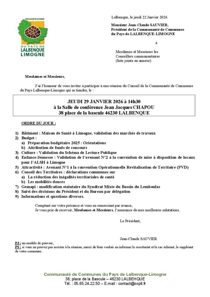 Image du document CONVOC CONSEIL DU 29 JANVIER 2026 NS