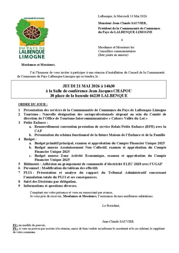 Image du document CONVOC CONSEIL CCPLL 21 05 2026 NS