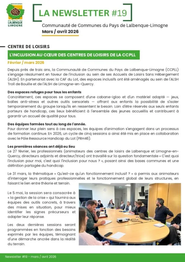 Image du document Newsletter CCPLL #19 mars-avril 2026