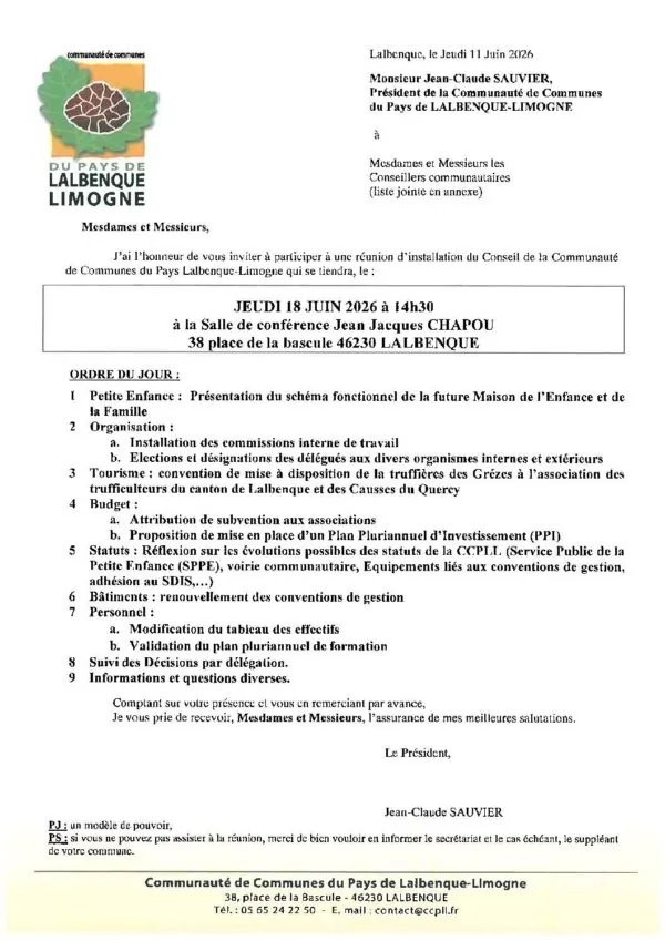 Image du document Convocation Conseil CCPLL du 18 juin 2026 NS