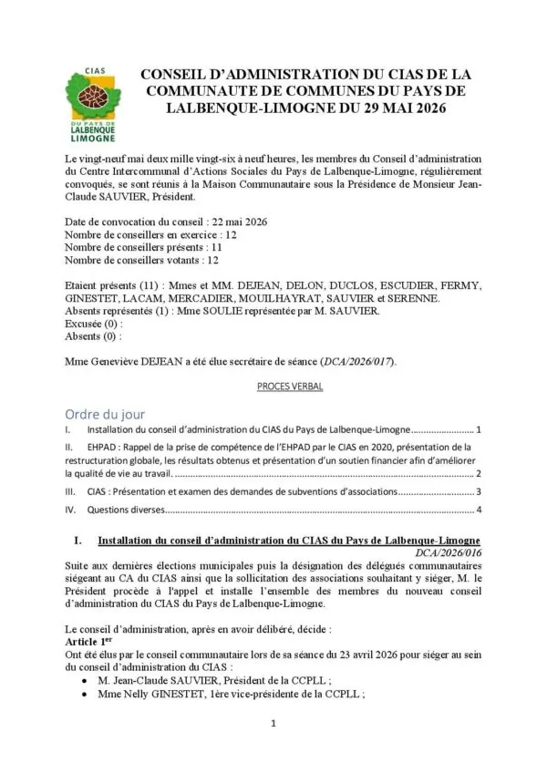 Image du document PV conseil administration du 29 mai 2026